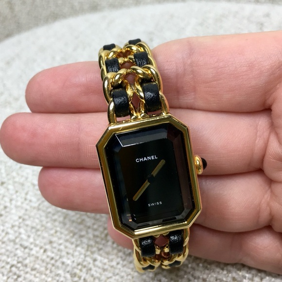 Authentic CHANEL Premiere watch gold black Large size - Picture 15 of 16